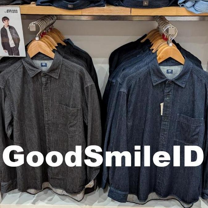 SALE Men Kemeja Luaran Denim Overshirt Lengan Panjang Outer Pria Wanita Unisex JASTIP UNIQLO
