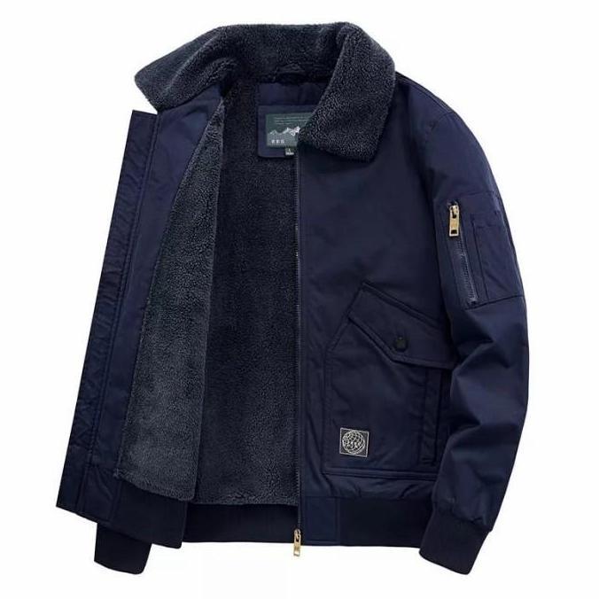 jaket pria musim dingin/jaket bulu pria TEBAL BERKUALITAS Katun