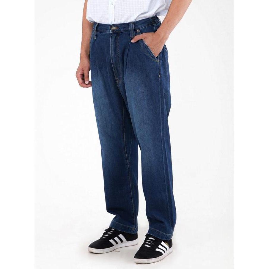 3Second Celana Straht Jeans Pria Loose Fit Lht Denim Blue Wash Bennet 093