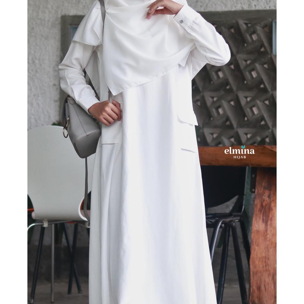 Gamis Putih Halimah Dress Off-White by Elmina Hijab