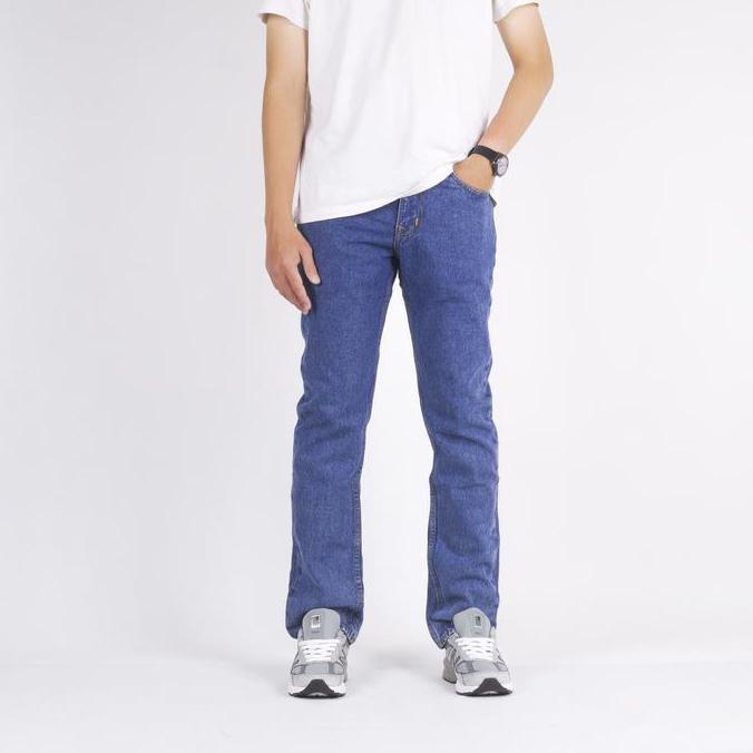 SUPEREGO CELANA JEANS PRIA SLIM TAPERED STANDARD DENIM WASHED DARKBLUE