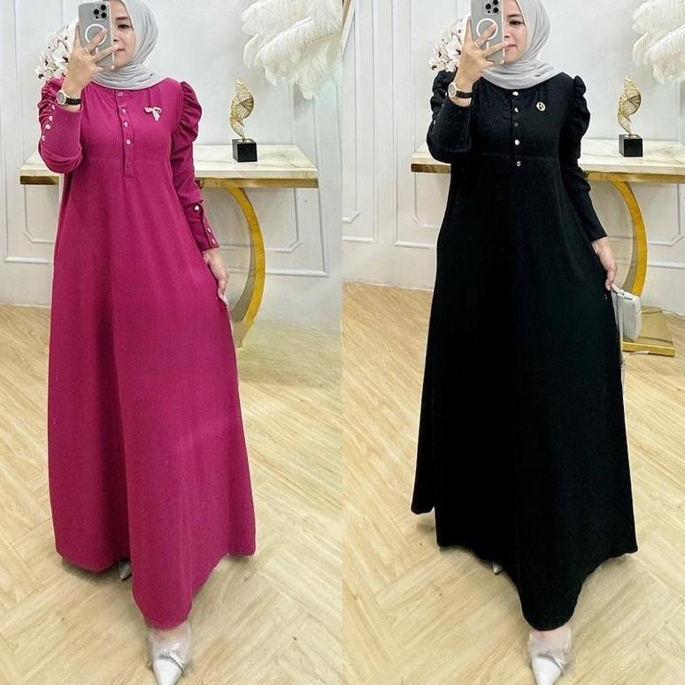 DRESS INARA BAHAN KNIT TEBAL / DRESS WANITA KNIT BUSUI