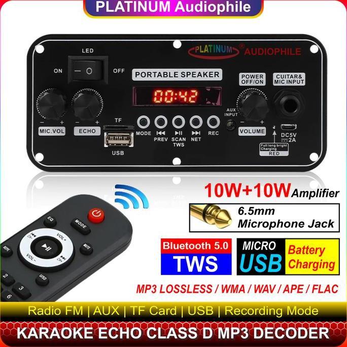 Modul MP3 Decoder Bluetooth Karaoke Amplifier 2x 10W Multimedia Trolley Speaker 314BT