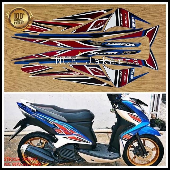 GRATIS ONGKIR (ORI) STIKER STRIPING MOTOR XEON RC 2013 BIRU KUALITAS ORIGINAL 