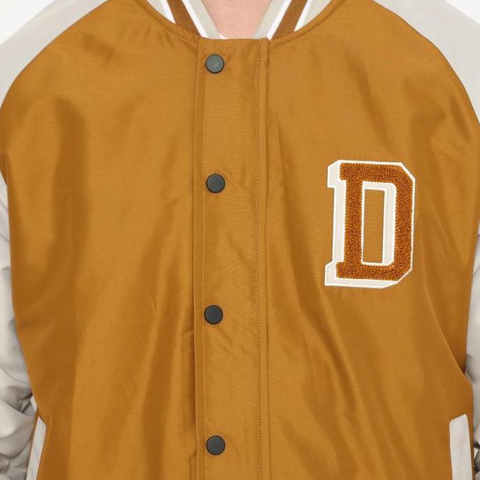 d&f jaket pria unisex parasut bomber varsity - tobaco