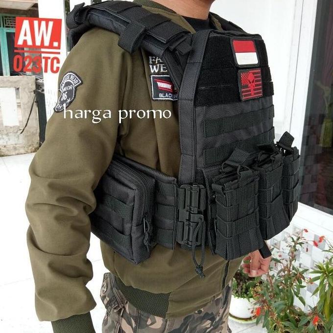 Rompi Serbu Anti Peluru Tactical Tanpa Kevlar Plate TNI Polisi