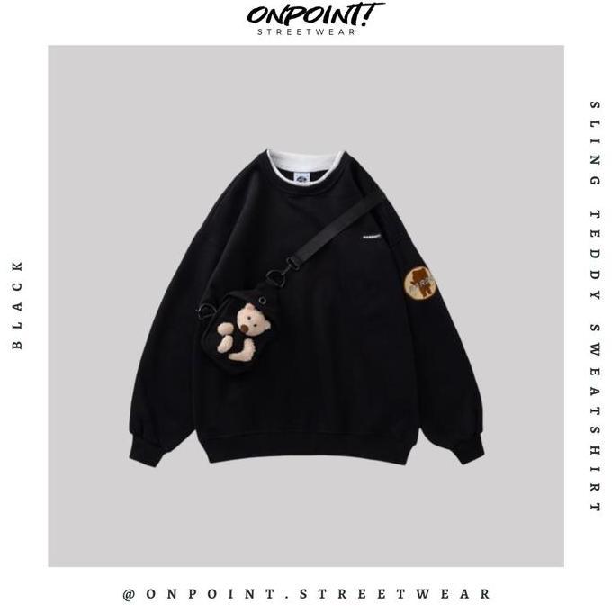 Sling Teddy Sweatshirt - sweater pria distro sweater pria oversize sweatshirt pria keren crewneck pr