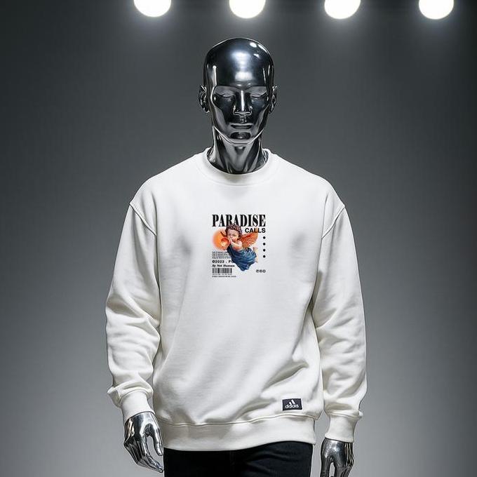 Nsa Ind Crewneck Sweater Sweatshirt Paradise /Broken White Orinal Made in Indonesia