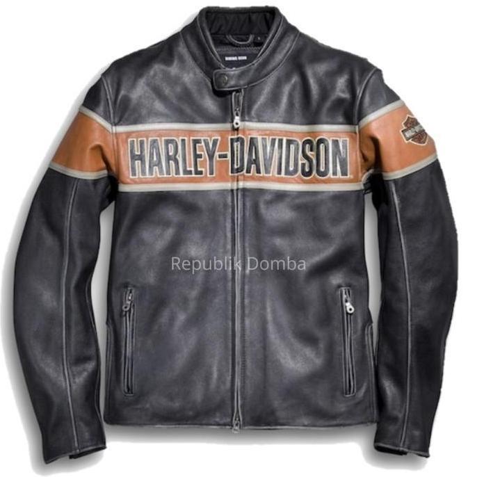 BARU - Jaket Kulit Asli - Jaket Kulit Motor Jaket Kulit Harley PBH005