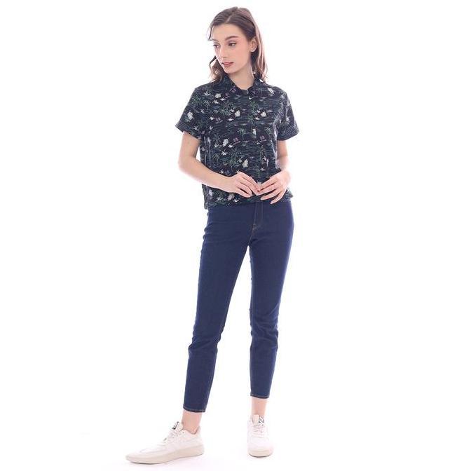 Spyderbilt Kemeja Lengan Pendek Wanita Navy Ibiza Planet Surf