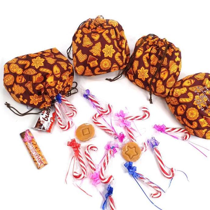 Pouch Serut Kue Natal Christmas Cookies Coklat Bungkus Gift Hampers