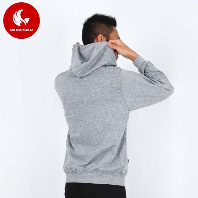 Sweater Topi polos basic Pria baby terry Grey Okechuku