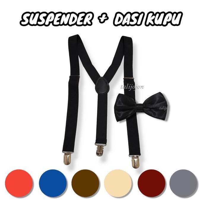 Dasi Kupu Kupu Suspender Pria Suspender Dewasa Suspender Anak Dasi Hitam Suspender Hitam Warna Lengk