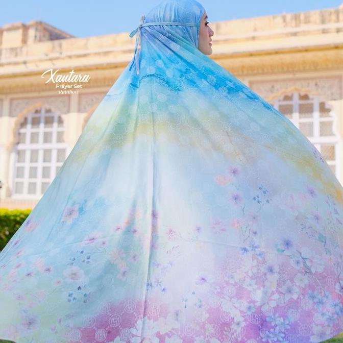 MYLADY HIJAB MUKENA XANTARA Atasan Bawahan Cantik Gold Grey Mewah Motif Nyaman