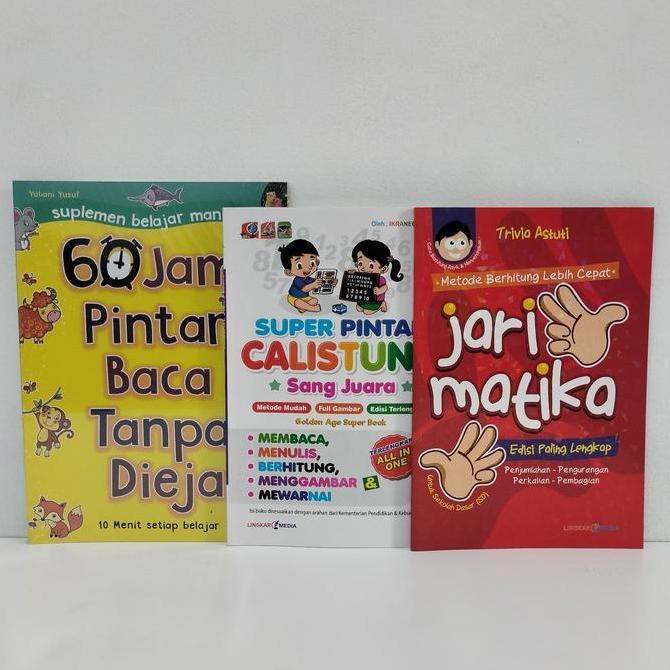 Tokomasedi_ - Paket 3 Buku 6 Jam Pintar Baca Tanpa Dieja - Super Pintar Calistung - Jari Matika