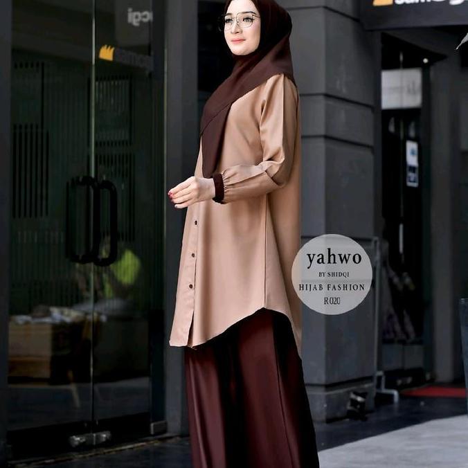 setelan pramuka tua wanita/one set terlaris/Seragam guru pramuka terbaru/Katun Toyobo Muslim Dewasa