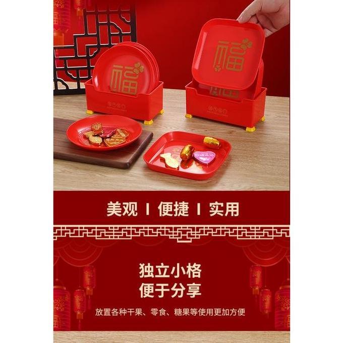 Piring Sembahyang Imlek "FU" 8in1 / Piring Buah & Permen Imlek 8in1