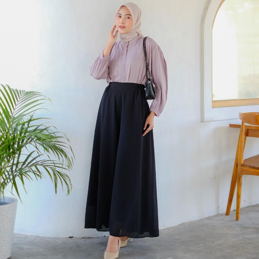 Dostifashion Safira Kulot | Celana Kulot Lebar Casual | Celana Lebar Bahan Ceruti Premium