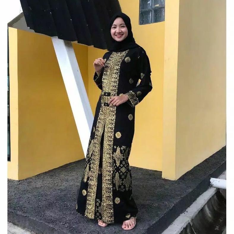 gamis songket hitam gold/baju couple/baju palembang