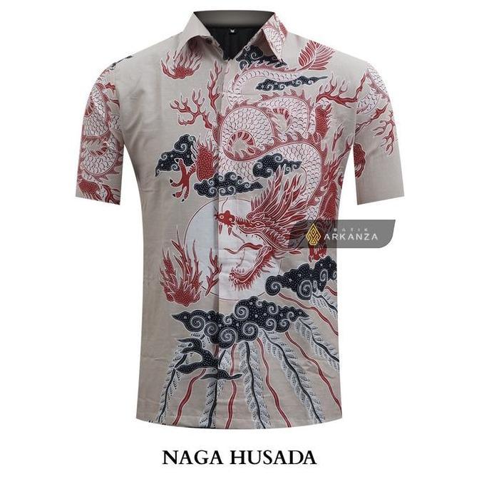 FREE ONGKIR KEMEJA BATIK SLIMFIT MOTIF NAGA HUSADA LAPIS FURING KATUN BATIK ARKANZA