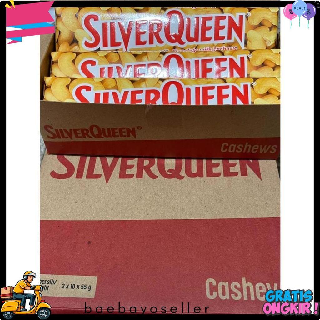 Silverqueen Ukuran Besar 55 Gram Chunky Bar 30 Gr - Coklat Valentine - Silverqueen Cashews