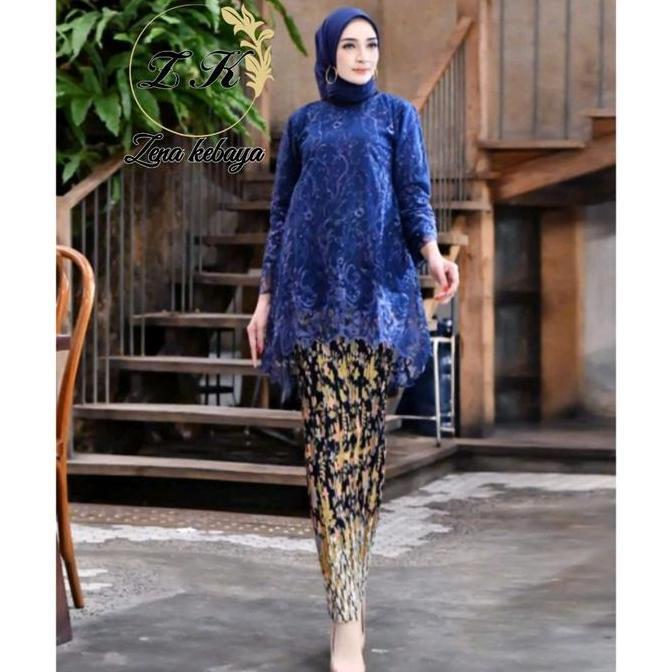 Grade Ori Setelan Dan Atasan Kebaya Modern Tulle Motif Bunga Kebaya Wisuda Wanita Kebaya Lamaran Keb