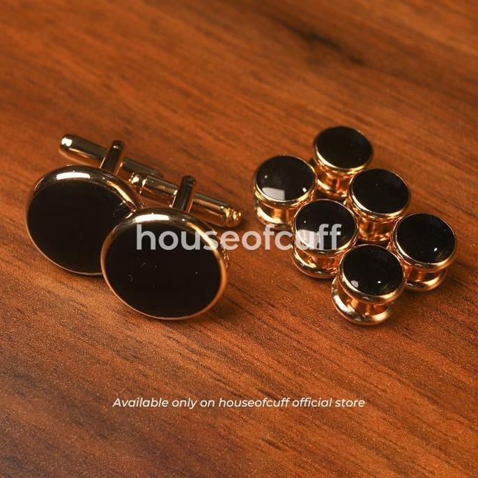 CUFFLINK MANSET KANCING KEMEJA TUXEDO BLACK STUDS BUTTON & CUFFLINKS