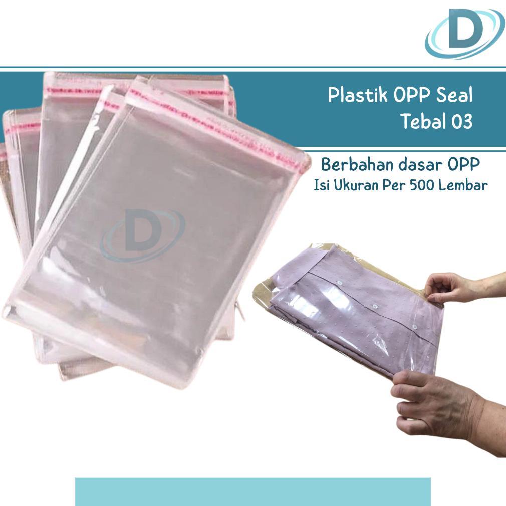 Plastik OPP Seal Bening Tebal 03 (Isi : 500 lembar) Plastik Packing Baju