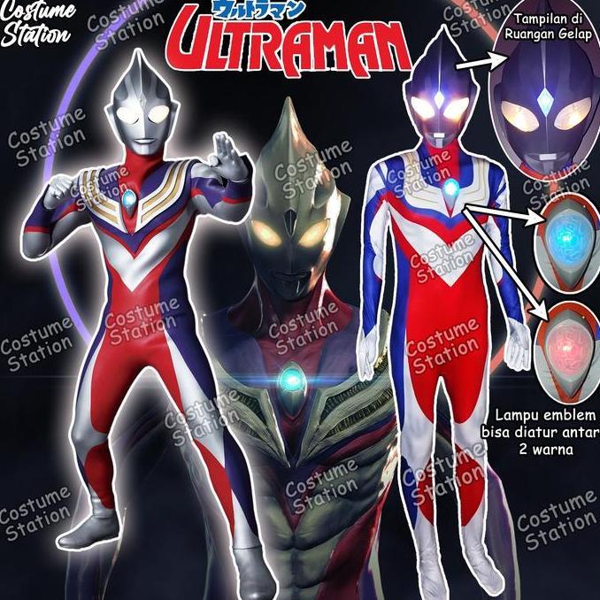 Kostum Ultraman Tiga / Costume Superhero Anime Pria Dewasa