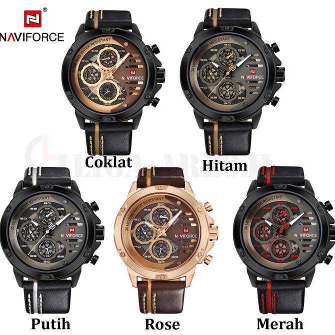 Naviforce Multifungsi Kulit - Jam Tangan Pria - 9110 - Original