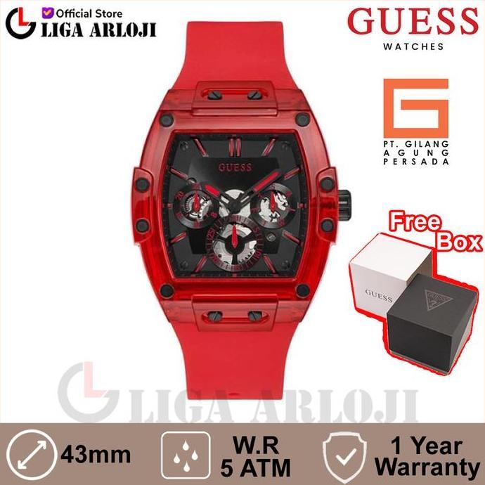 Guess Watches Gw0203G5 Original Phoenix Jam Tangan Pria Analog Red