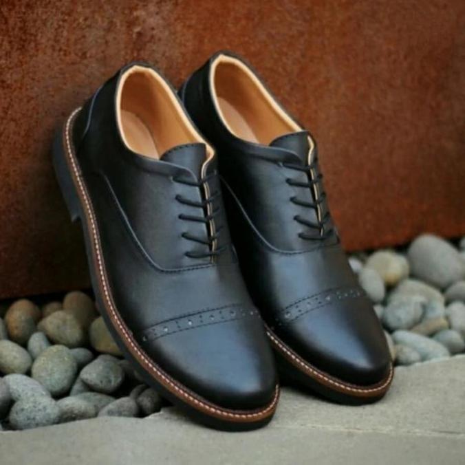 Sepatu Kerja Pria BSize / Pantofel Kulit Asli Kasual JUMBO Ori, 46