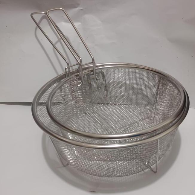 Saringan Penggorengan Keranjang Tirisan Kentang Goreng Stainless Bulat