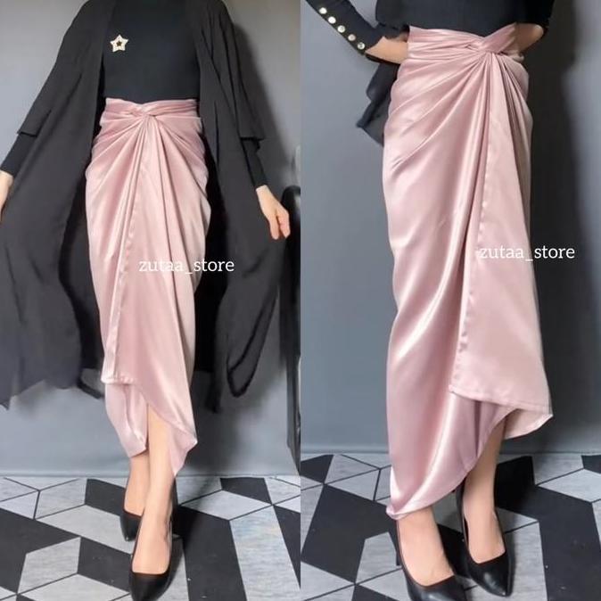 DISKON ROK LILIT INSTAN SATIN SILK PREMIUM