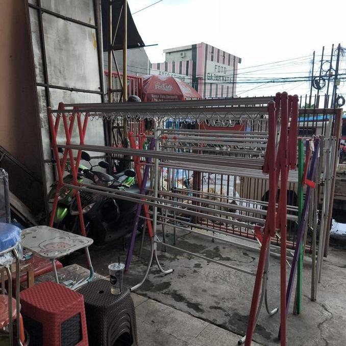 jemuran baju pakaian aluminium jumbo