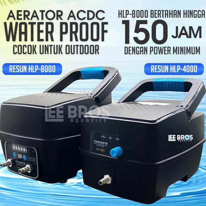 Aerator Resun ACDC Waterproof Bertahan 9-150 Jam Super Strong / Aerator Kolam Ikan Koi / Aerator AC 