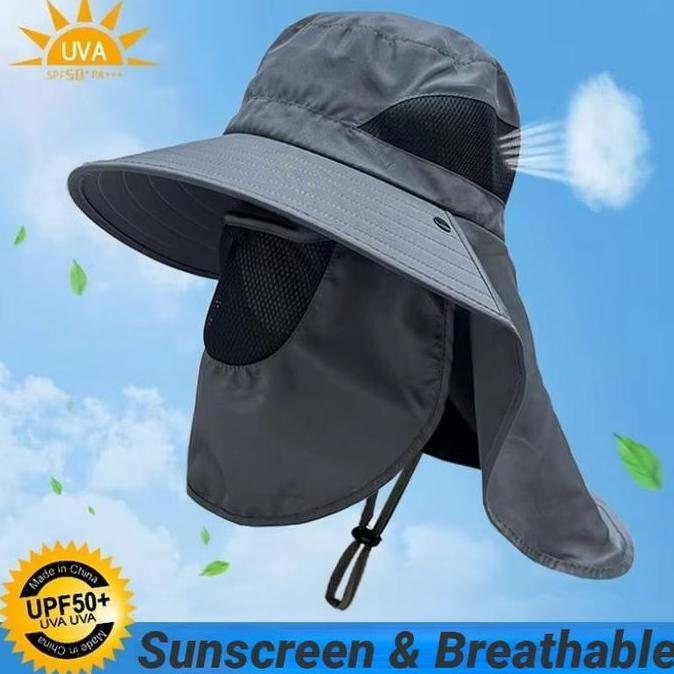 Topi Rimba Matahari Outdoor Hiking Pantai Gunung Berkebun Kebun Mancing Golf Bucket Visor Anti UV UP