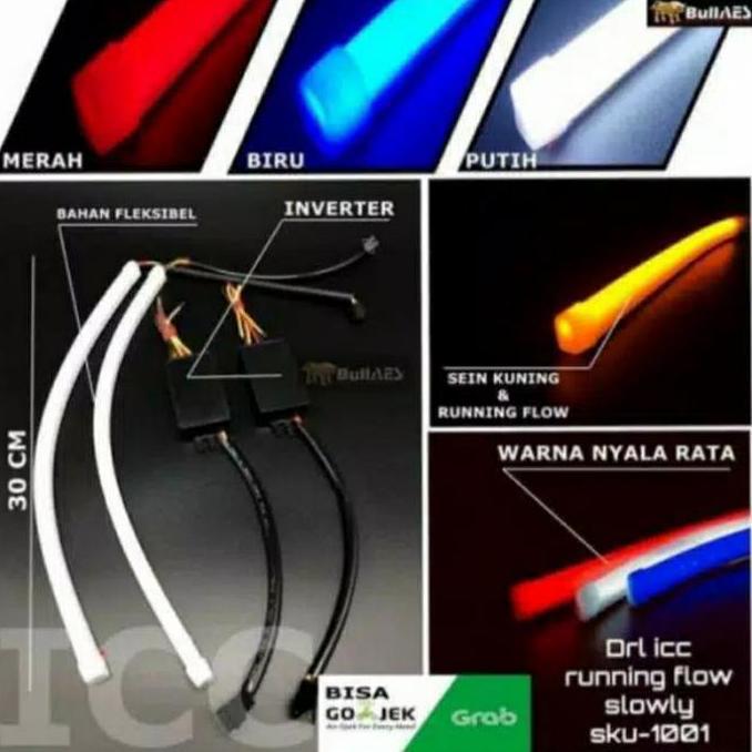 LAMPU LED ALIS NEON 30CM SEIN RUNNING FLEKSIBEL I DRL LED FLEXIBEL