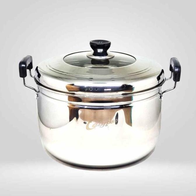 SUPER TEBAL PANCI STEAMER + TUTUP STAINLESS CALYPSO | KUKUSAN DANDANG STENLIS STEEL | PANCI KUKUS KI