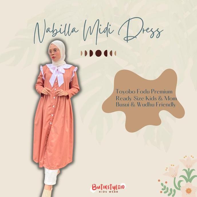 Terbaru, Nabilla Midi Dress Couple Ibu Dan Anak