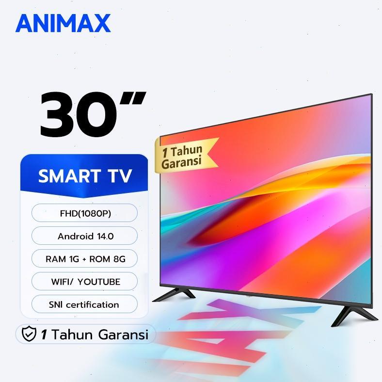 Animax Smart TV 30 inch TV LED Digital Android 14.0 TV FHD/UHD Televisi