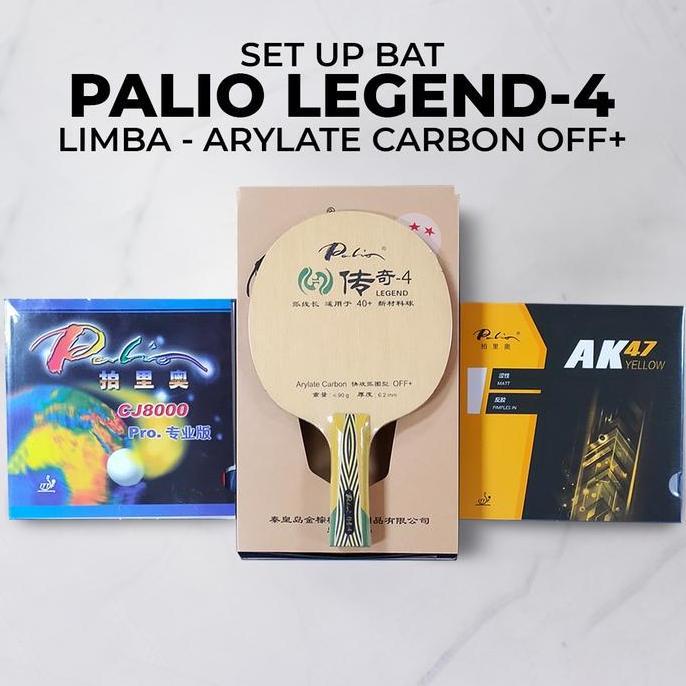 Setup Tenis Meja Palio Legend 4 Carbon CJ8000 Provincial AK47 Yellow