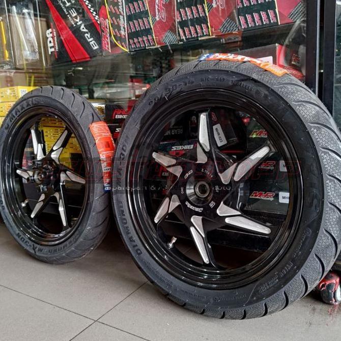 Paketan Velg Velek Velk Racing Delkevic DND palang Bintang + Ban luar maxxis diamond depan belakang 