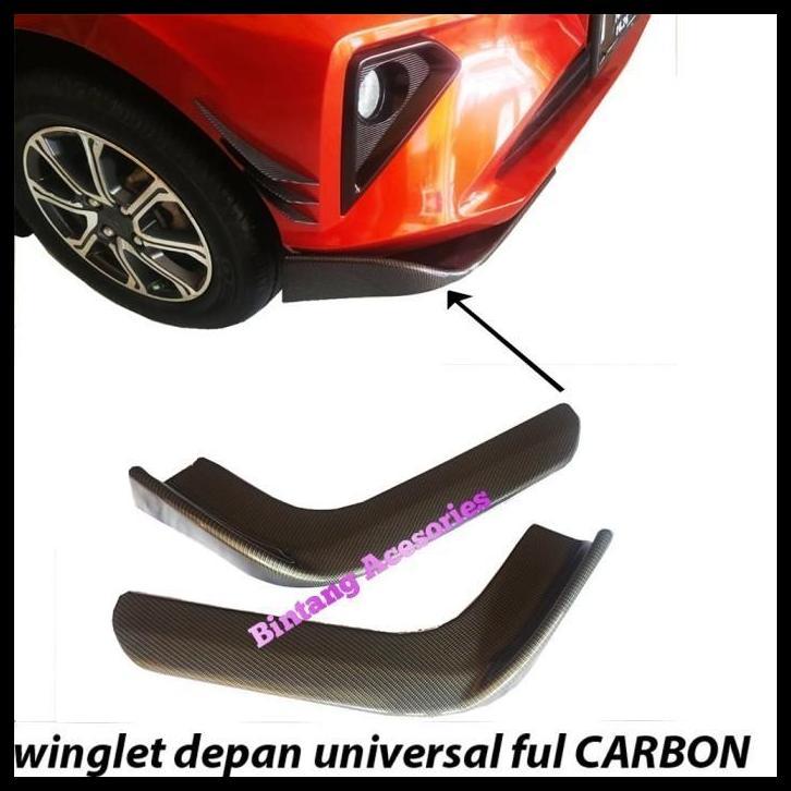 DISKON WINGLET DEPAN VARIASI BEMPER DEPAN MOBIL DATSUN CROSS FULL CARBON