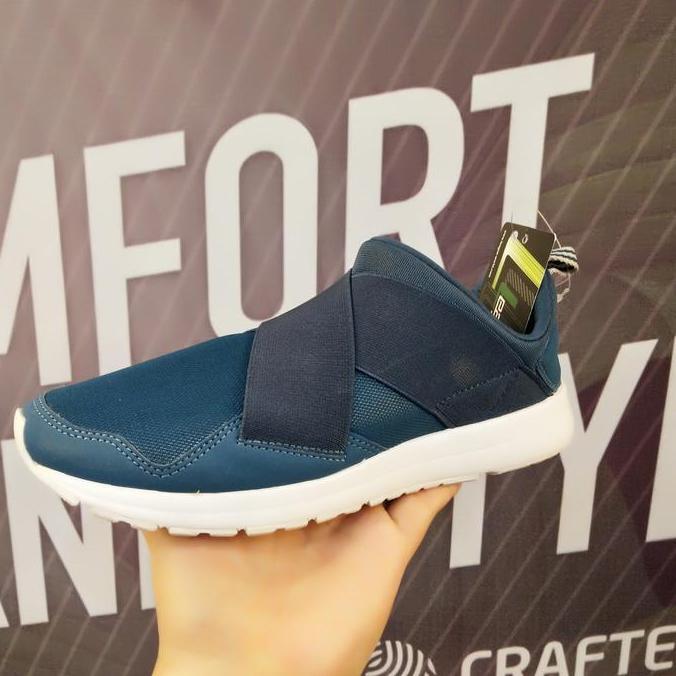 Sepatu League Biru Vault Slip on Pria Sneakers Cowo Orinal