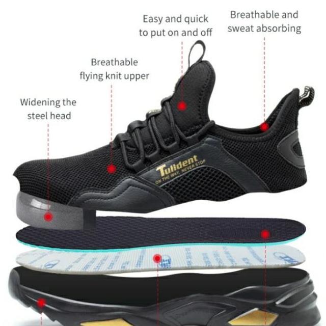 SEPATU SAFETY SPORT HITAM KUNING IMPORT