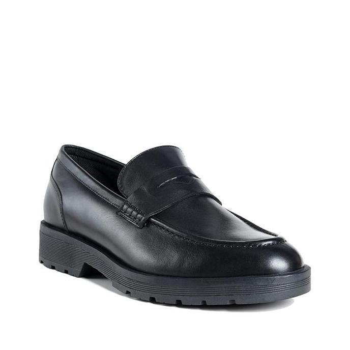 Prabu - Sepatu Kulit Slip On Pria Prayoga Black Loafers Shoes Flat