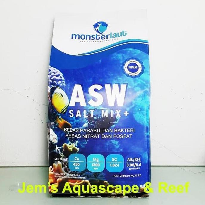 ASW Salt Mix+ Reef Salt / Garam Laut Sintetis MONSTER LAUT