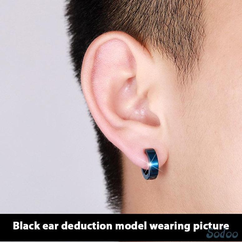 TERLARIS` 1Pcs Anting Magnet/Anting bulat Tanpa Lubang Telinga Palsu Bahan Anting Titanium Steel Unt