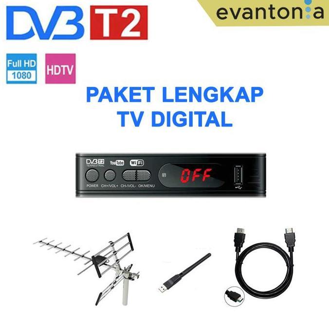 TERBARU Paket Lengkap TV Digital Set Top Box DVB T2